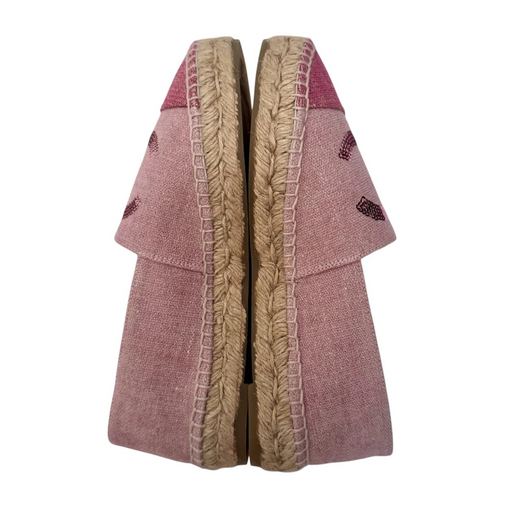 🆕💕CHANEL 2-Tone Pink Canvas & Sequin CC Logo Cap-Toe Espadrilles Flats • EU 37 - Picture 13 of 16